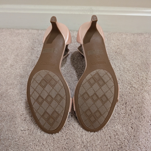 NWT DREAM PAIRS Women's Champagne Colored Open Toe Pump Heeled Sandals Size 8.5 - Picture 9 of 9